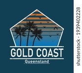 Gold Coast Vector illustration on the theme of surfing in Australia, Gold Coast City. Typography, t-shirt graphics, poster, banner, flyer, postcard