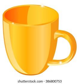Gold coffee cup vector illustration