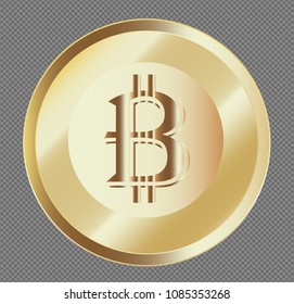 Gold Coin, bit coin, gradient mesh. High resolution 