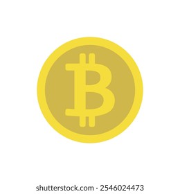 Ícone de bitcoin moeda de ouro. Ilustração vetorial.