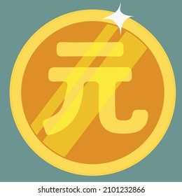 Gold coin chinese yuan local symbol