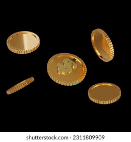 Goldmünze-Dollar-3-Rendervektor