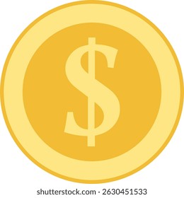 gold coin dollar penny vector