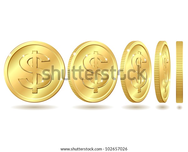 Vector De Stock Libre De Regalias Sobre Moneda De Oro Con Signo De