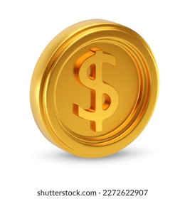 Gold coin with dollar sign. EPS10 vector