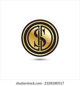 Gold coin with dollar sign illustration. vector dollar coin icon isolated on white background