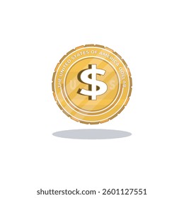 Gold coin with dollar sign symbol, representing money, wealth, finance, currency, business, banking, investment, economy, and financial growth.