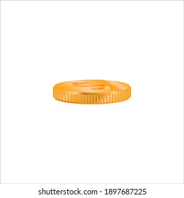 Gold coin with dollar sign. Vector image on white background