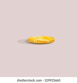 Gold coin with dollar sign. Vector illustration