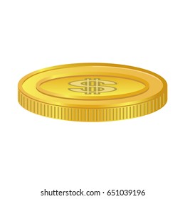 Gold coin with dollar sign. Vector illustration