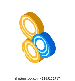 gold coin falling isometric icon vector. gold coin falling sign. isolated symbol illustration