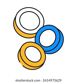 gold coin falling line icon vector. gold coin falling sign. isolated symbol illustration