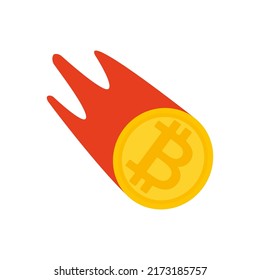 Gold coin falls in price. Vector illustration