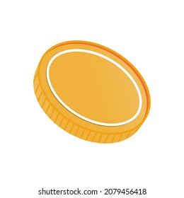 Gold coin flat vector design. Finance concept. Art for cryptocurrency, finance, token, currency, bank, and market.