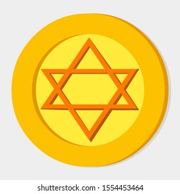 gold coin  for happy hanukkah celebration concept vector illustration