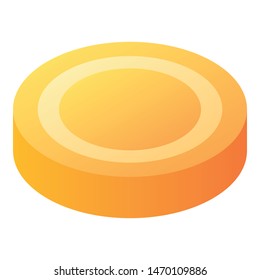 Gold coin icon. Isometric of gold coin vector icon for web design isolated on white background