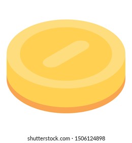 Gold coin icon. Isometric of gold coin vector icon for web design isolated on white background