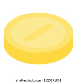 Gold coin icon. Isometric of gold coin vector icon for web design isolated on white background