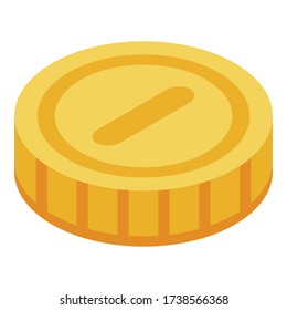 Gold coin icon. Isometric of gold coin vector icon for web design isolated on white background
