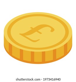 Gold coin icon. Isometric of gold coin vector icon for web design isolated on white background