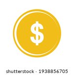 Gold coin icon. Money design. Gold dollar flat symbol. Vector illustration