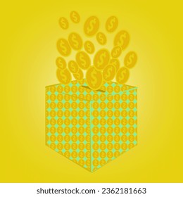 Icono de moneda de oro. Diseño de dinero. Símbolo plano de dólar de oro. Ilustración vectorial, el negocio del dinero del concepto de diseño plano. Dinero de la moneda del icono de desarrollo de personas de grupo. Ilustración de vectores