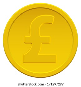 Gold coin icon with the pound sterling symbol