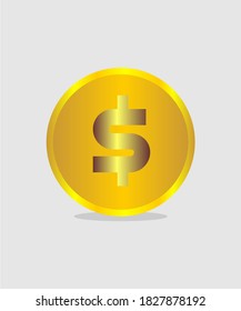gold coin icon vector design for business, tax, salary, etc