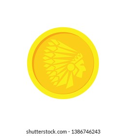 Gold coin icon. Vector illustration isolated on white background.