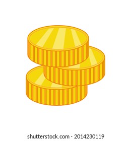 Gold coin icon. Vector illustration.