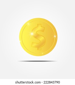 gold coin icon vector illustration