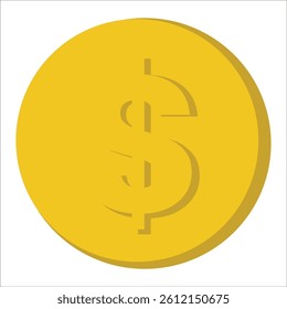 gold coin illustration in flat style suitable for business, graphic design, finance and more