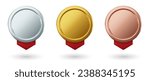 Gold coin. Isolated 3d objects in different angles. metallic  gradient. Symbol of gold and wealth. Free space for your text. Vector  illustration.