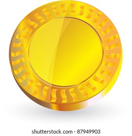 gold coin isolated on white background vector format