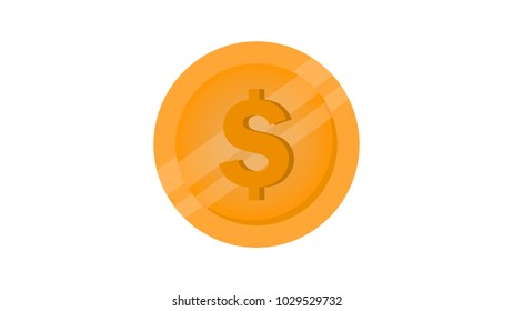 Gold coin isolated vector illustration