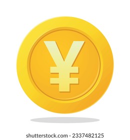 Gold coin with Japanese Yen sign. Japan Currency symbol. Financial items.