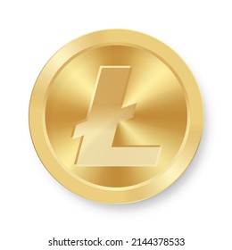 Gold coin of Litecoin Concept of internet web cryptocurrency