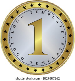 Gold coin, gold medal, gold  shield as a logo template or icon for many purpose. Scalable and easy to edit, eps vector format.