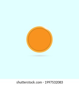 Gold coin on a light background