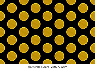 Gold Coin Pattern Background. Finance And Business. Wallpaper. Vector Illustration