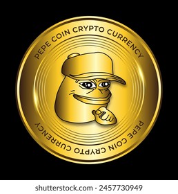 moneda de oro pepe la rana criptomoneda logo