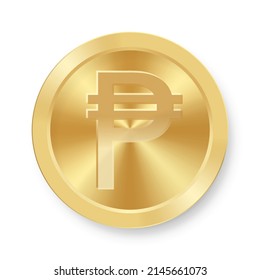 Gold coin of Peso Concept of internet web currency