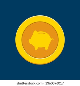 gold coin with a pig icon
