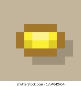 Gold coin pixel art. Vector illustration.