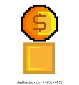 gold coin pixel game figure