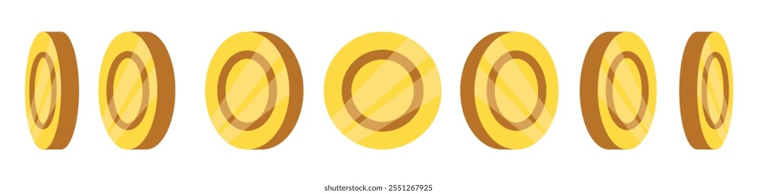 gold coin point of view 3d icon