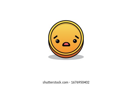 Moneda de oro con cara triste 