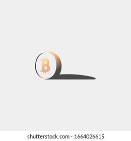 Moneda de oro con estilo de espacio negativo, ilustración vectorial EPS10, icono, símbolo, pago