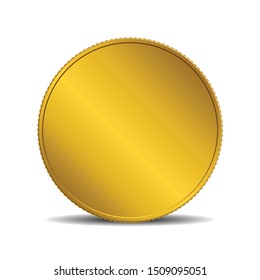 Gold coin symbol isolated on white background -  illustration, vector.