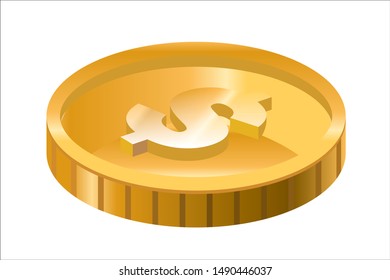 Gold coin (US dollar) illustration 1, finance and investment image infographic